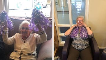 Falkirk care home Residents keep fit with cheerleading exercises